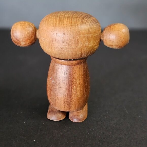 Enesco Wooden Monkey Figurine Creepy Kitschy Knick Knack 3 Inch Vintage - Picture 2 of 6